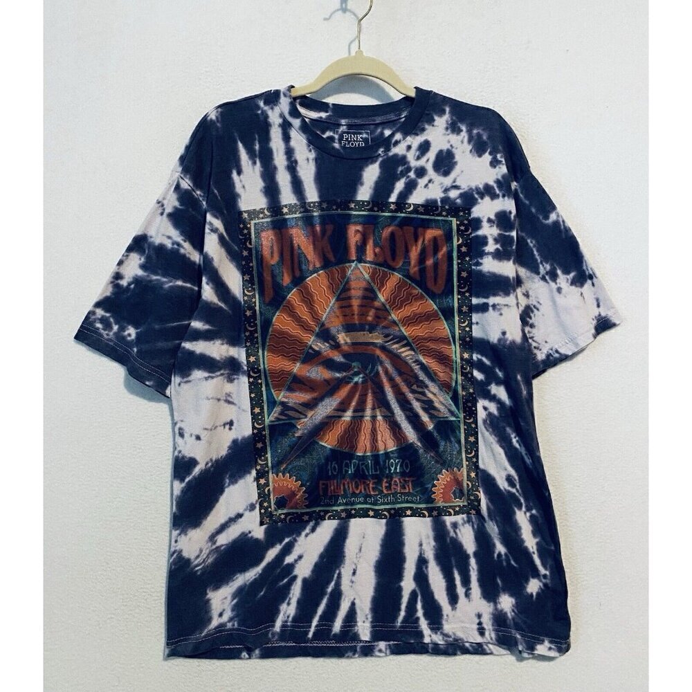Pink Floyd Top Adult XL Purple Tie Dye April 1970 Fillmore East Pyramid Hippie